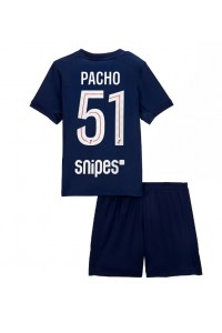Paris Saint-Germain Willian Pacho #51 Jalkapallovaatteet Lasten Kotipeliasu 2025-26 Lyhythihainen (+ Lyhyet housut)